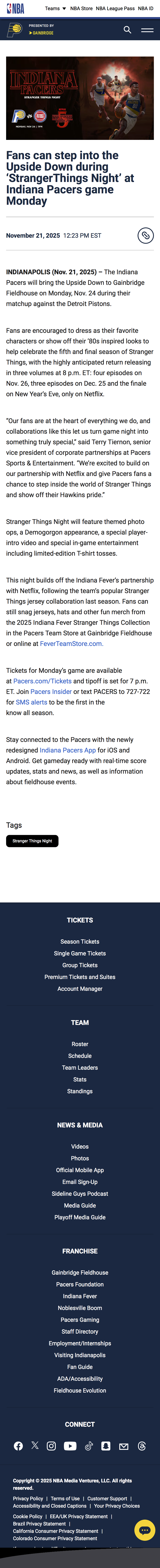 Fans Can Step Into The Upside Down During ‘stranger Things Night’ At Indiana Pacers Game Monday Indiana Pacers.jpeg